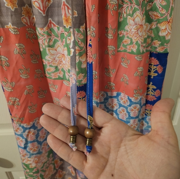 THML Floral Colorful Patchwork Design Wide Leg Pants Size S - Picture 3 of 5